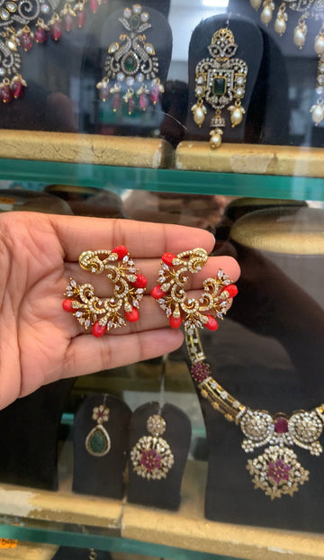 Beautiful padagam beads studs with pushback