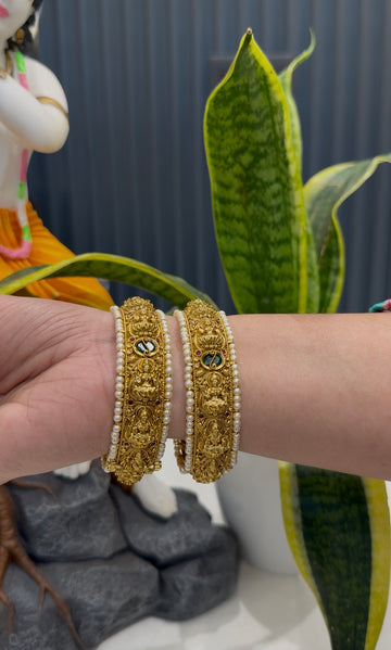 Beautiful Lakshmi devi openable bangle with pearls finishing(single bangle )