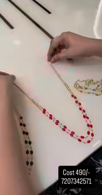 Beautiful handmaking 2 layers beads mala 18 inchs long