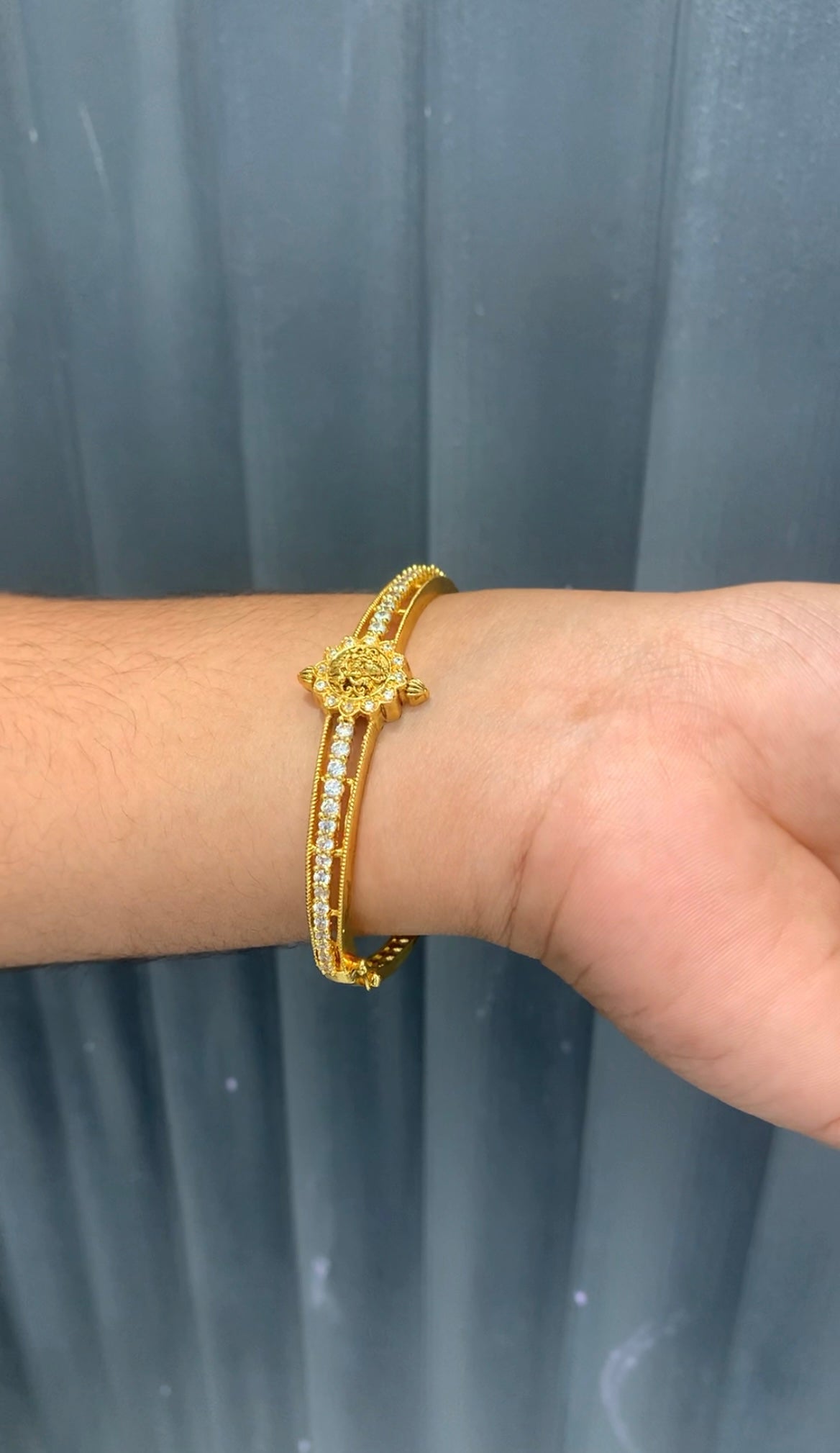 Beautiful CZ stones Lakshmi devi openable bracelet