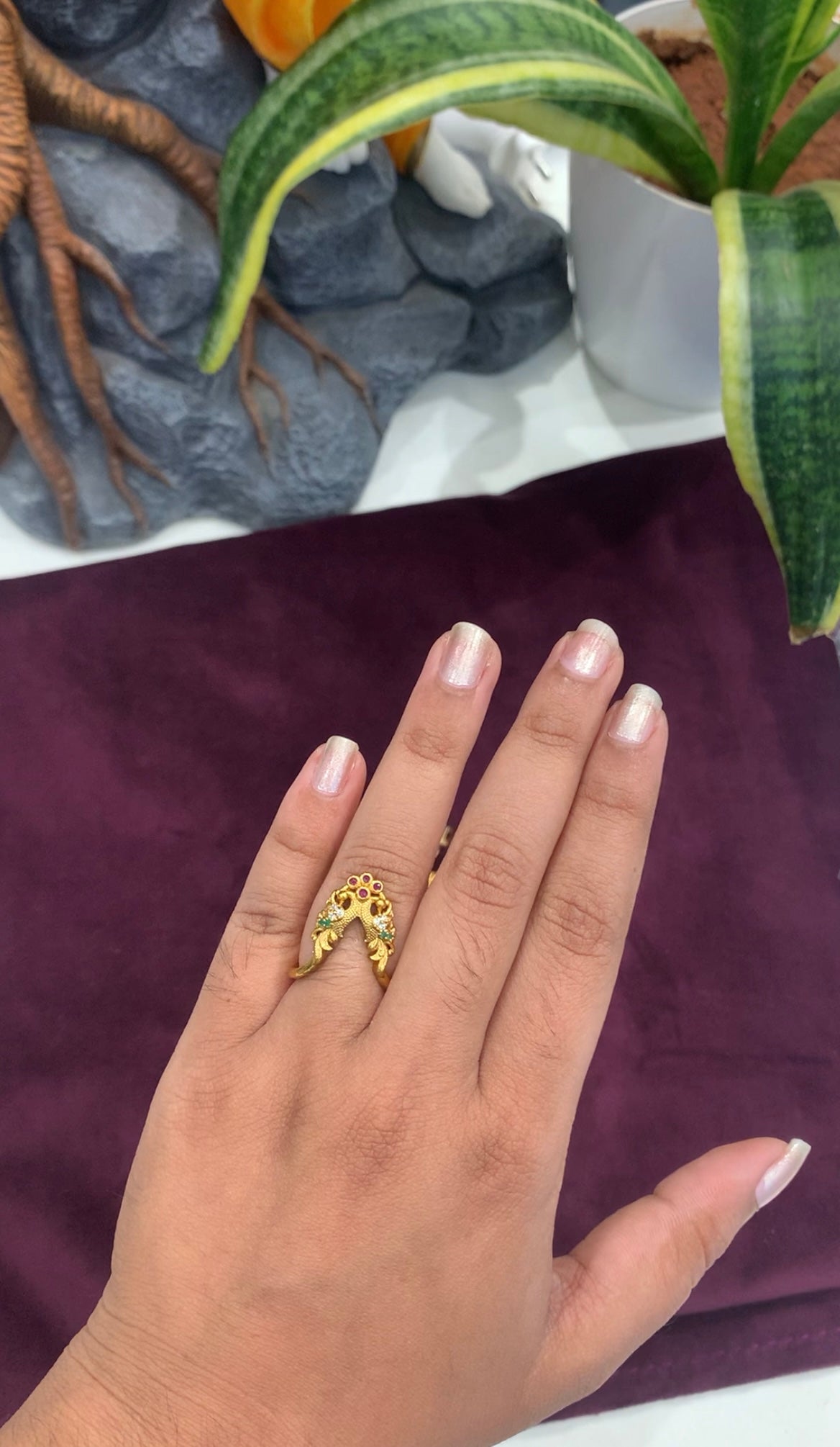 Beautiful peacock design finger ring