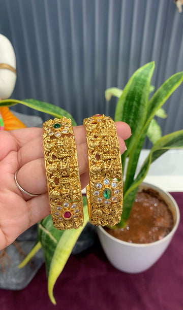 Beautiful uncut stone Lakshmi devi bangles