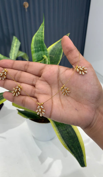 Beautiful invisible chain with white stone lockets