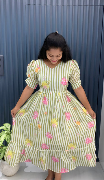 Beautiful lenin cotton frock
