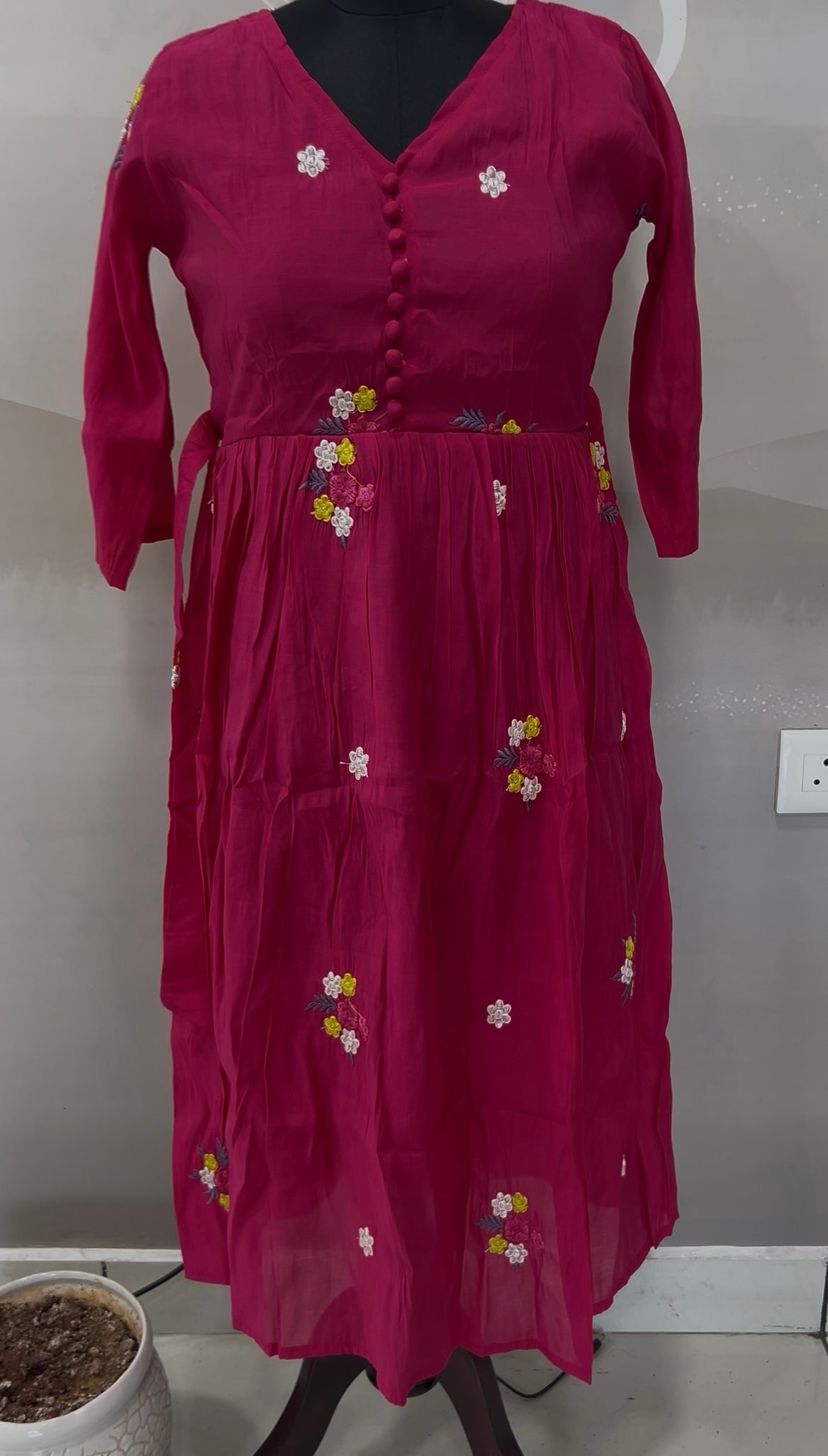 Beautiful mul chenderi frock