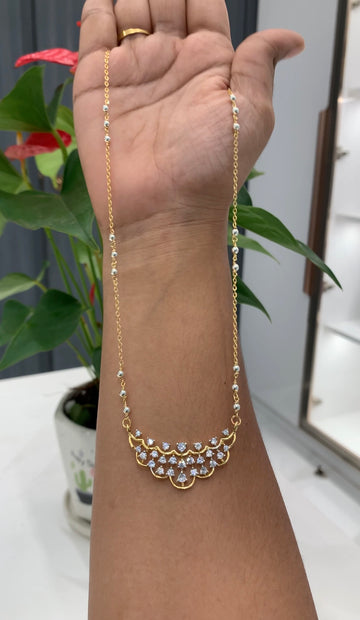 Daimond replica locket with Chandraharam chain 18 inchs