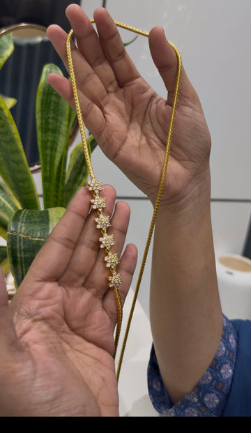 Beautiful CZ stones side pedant thali chain 24 inchs long