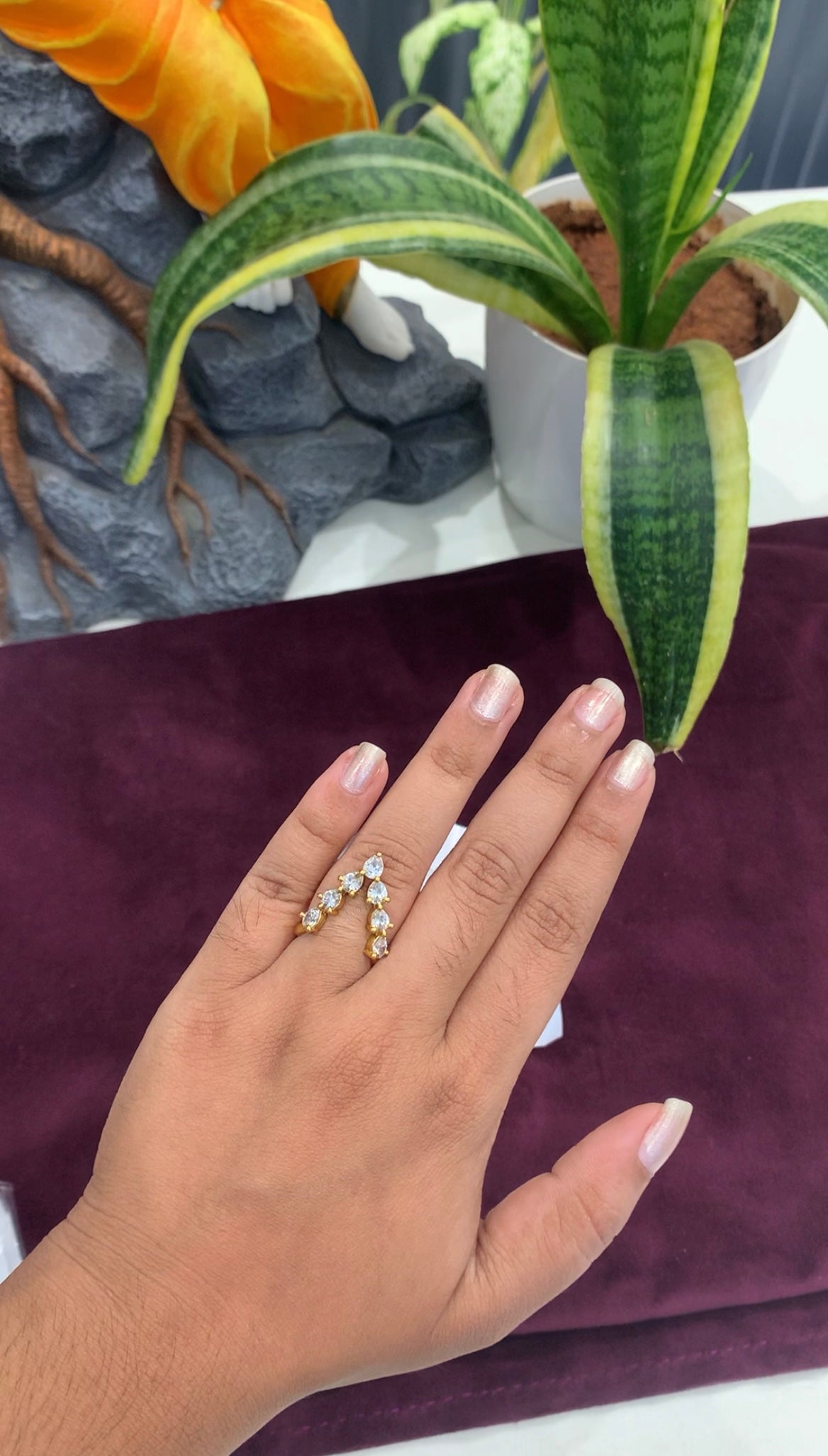 Beautiful CZ stones finger ring