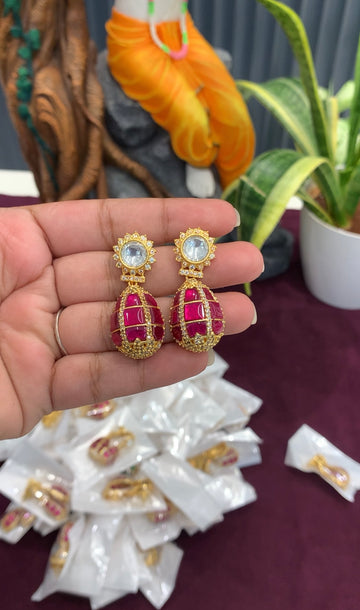 Beautiful jadau kundhan earrings with pushback
