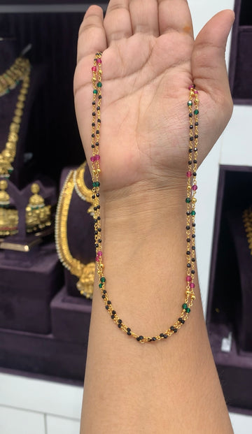 Beautiful handmaking 2 layers blackbeads mala 18 inchs long