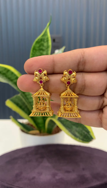 Beautiful Lakshmi devi earrings with pushback