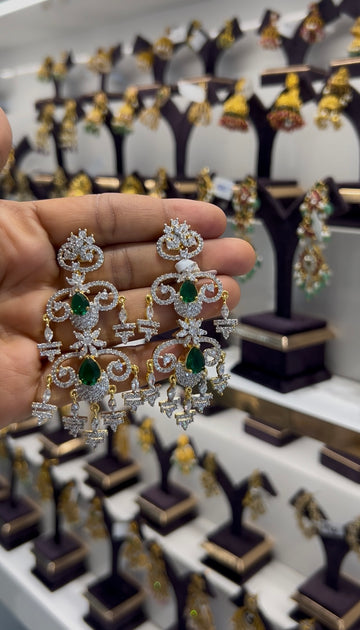 Beautiful GJ polish ear hangings with screwback