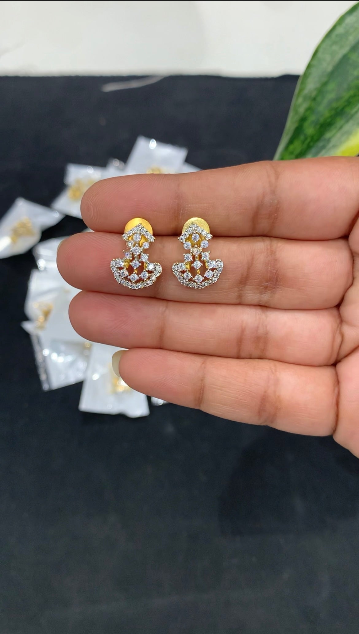 Beautiful Diamond Replica studs with pushback
