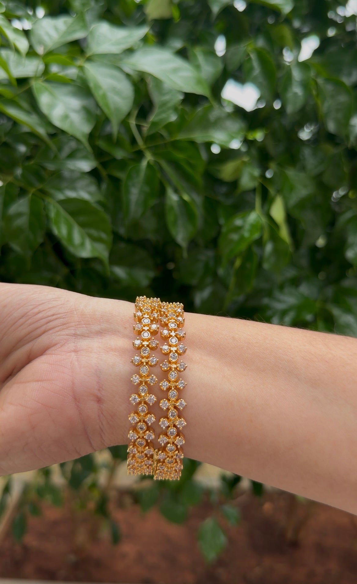 Beautiful white stone bangles