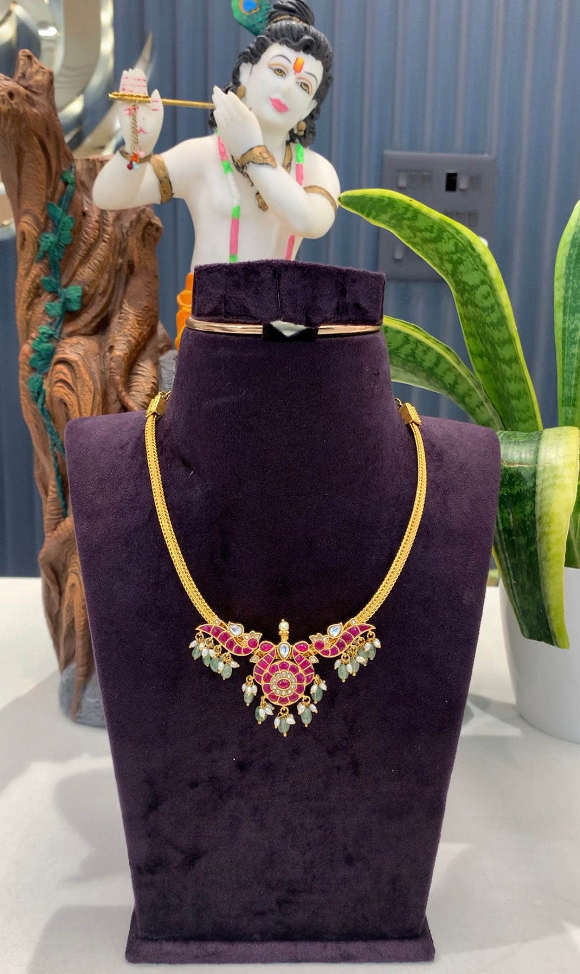Beautiful jadau kundhan nanpatti necklace