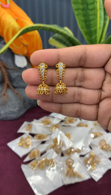 Cute jhumkis with pushback