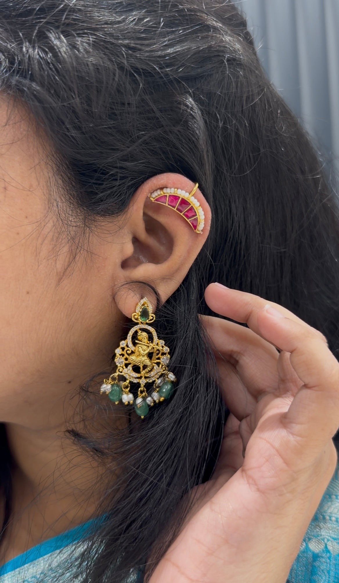 Beautiful jadau kundhan bugadis with pearls finishing