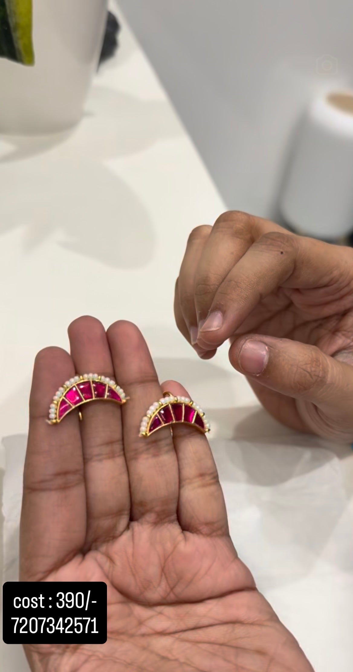 Beautiful jadau kundhan bugadis with pearls finishing