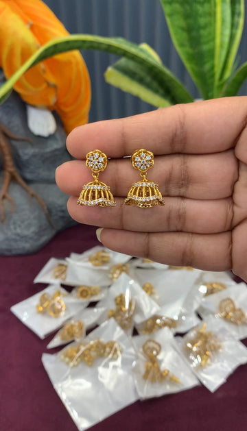 Cute jhumkis with pushback