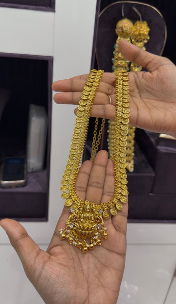 Beautiful kasula long haram,detachable pendant with pushback jumkis