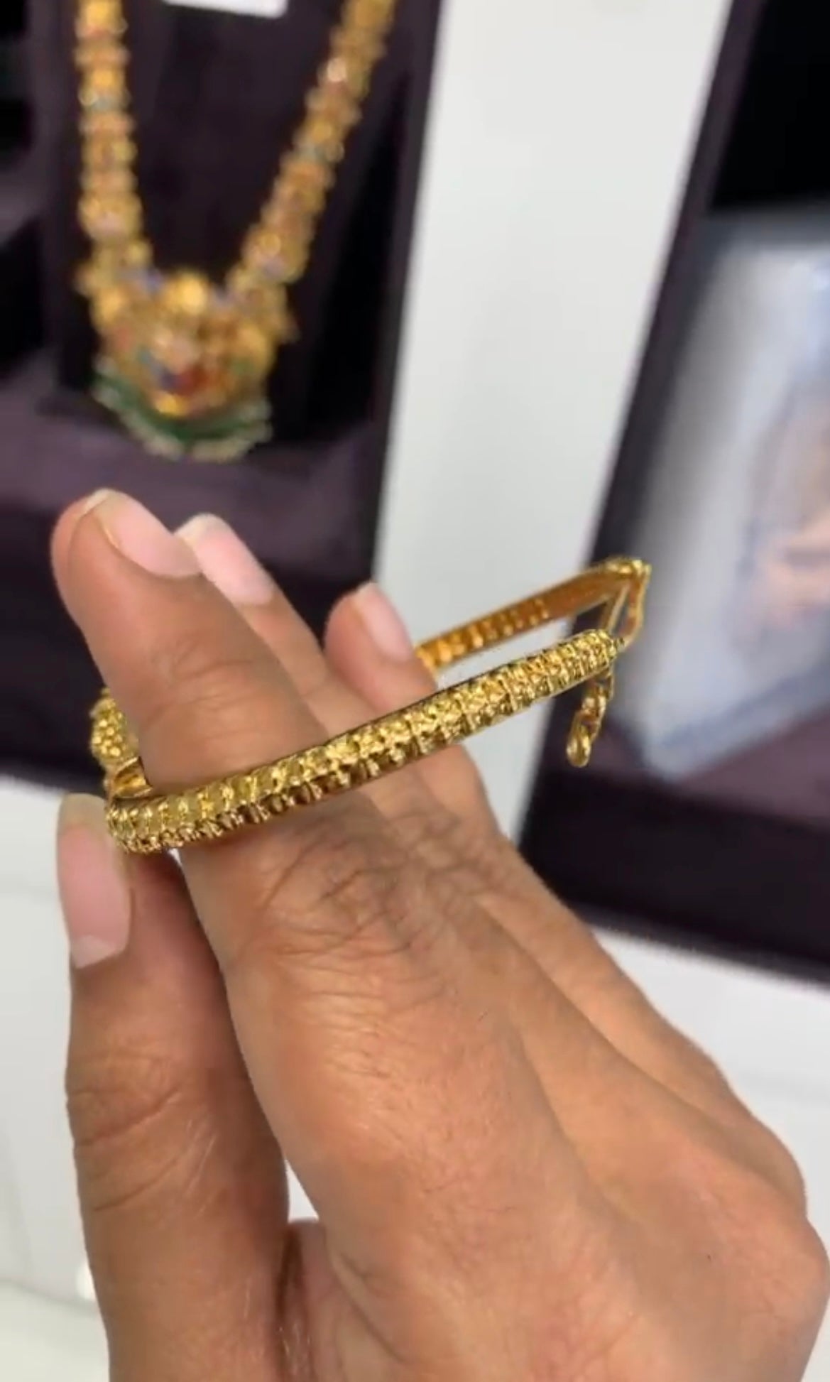 Beautiful Venkateswara swamy openable bracelet with adjustable rings