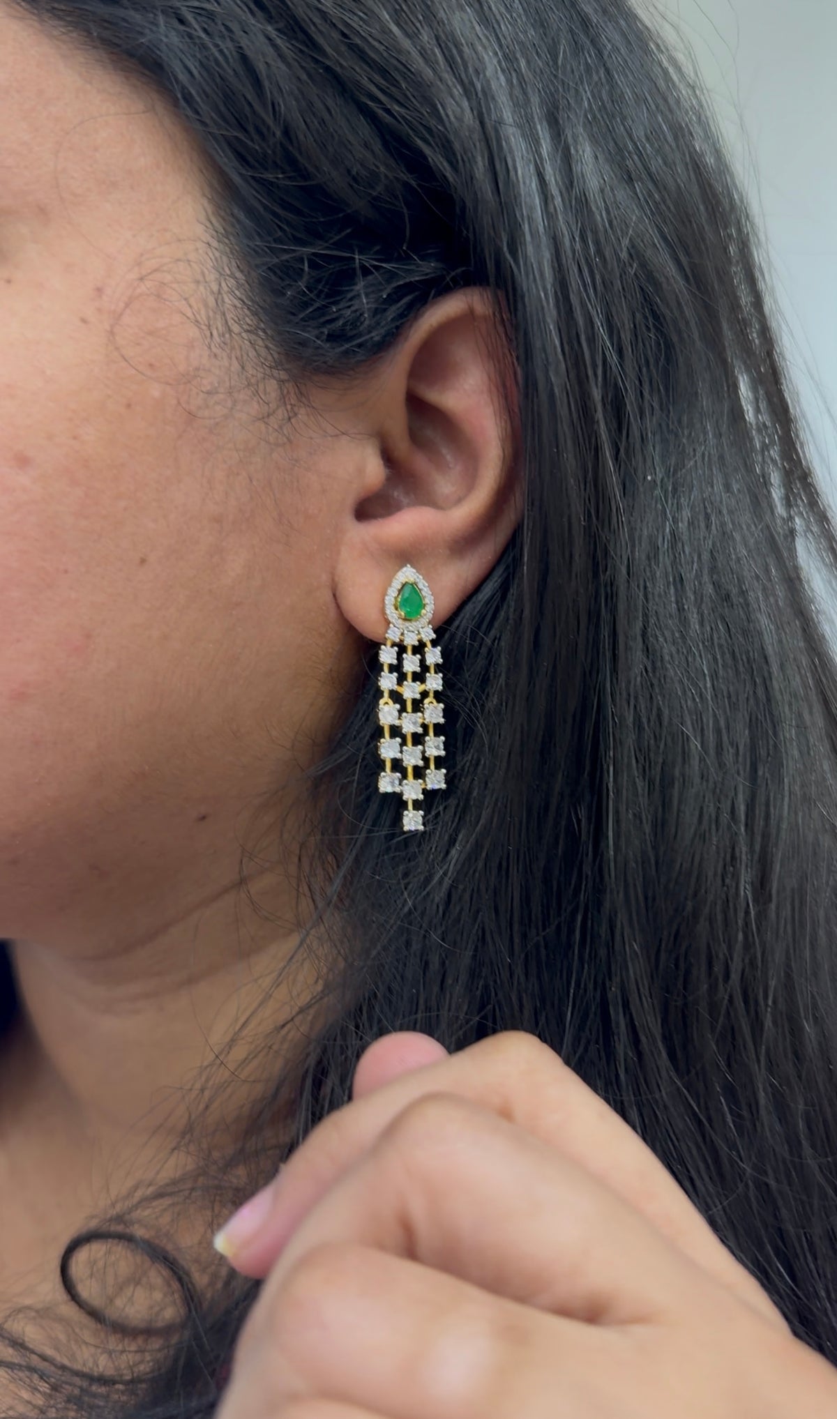 Beautiful GJ polish ear hangings with pushback