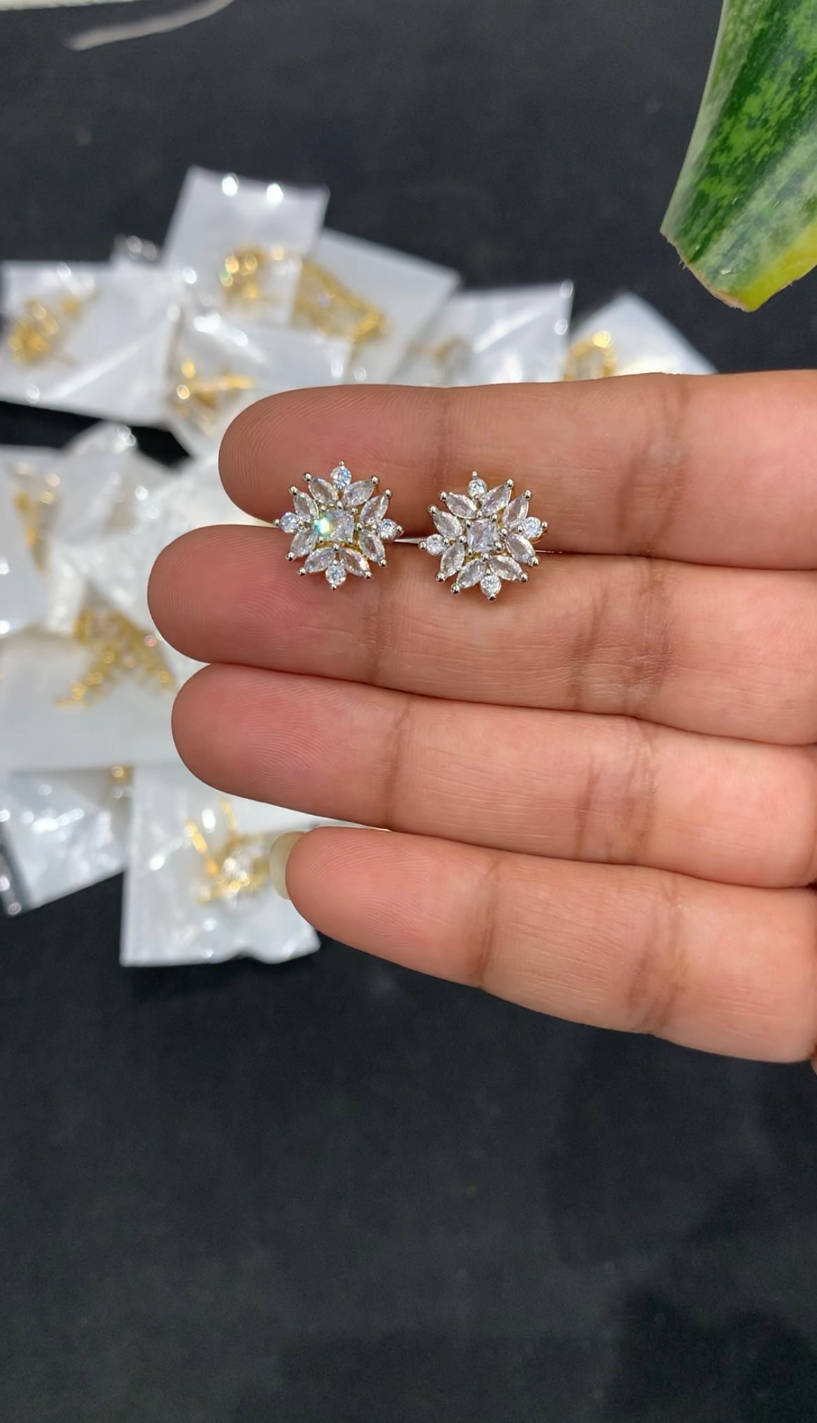 Beautiful Diamond Replica studs with pushback
