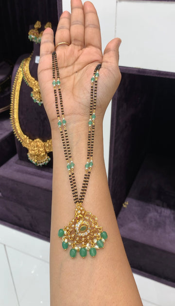 Beautiful peacock design pendant with blackbeads chain 18 inchs long