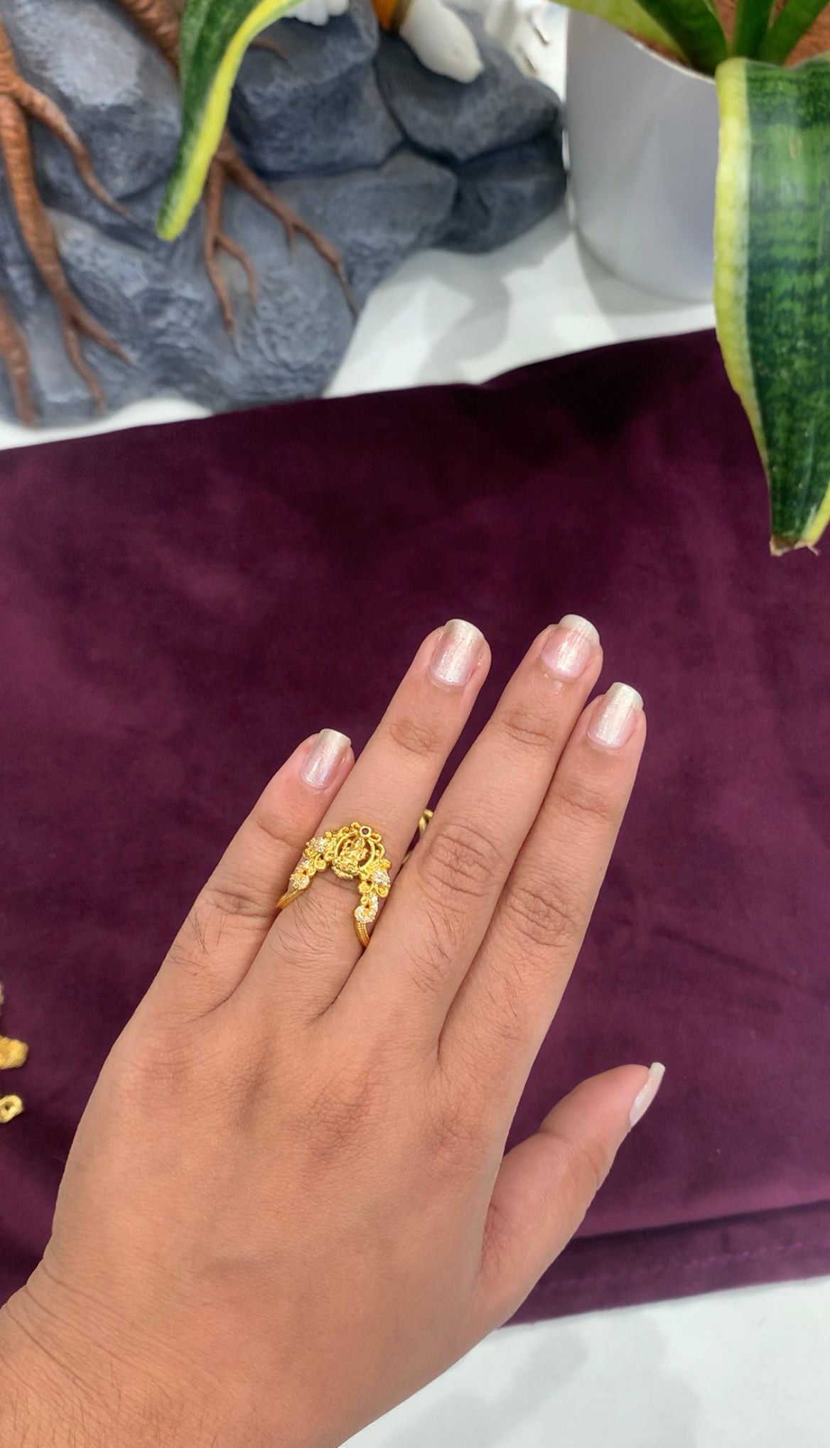 Beautiful Lakshmi devi finger ring