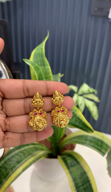 Beautiful Lakshmi devi earrings with pushback