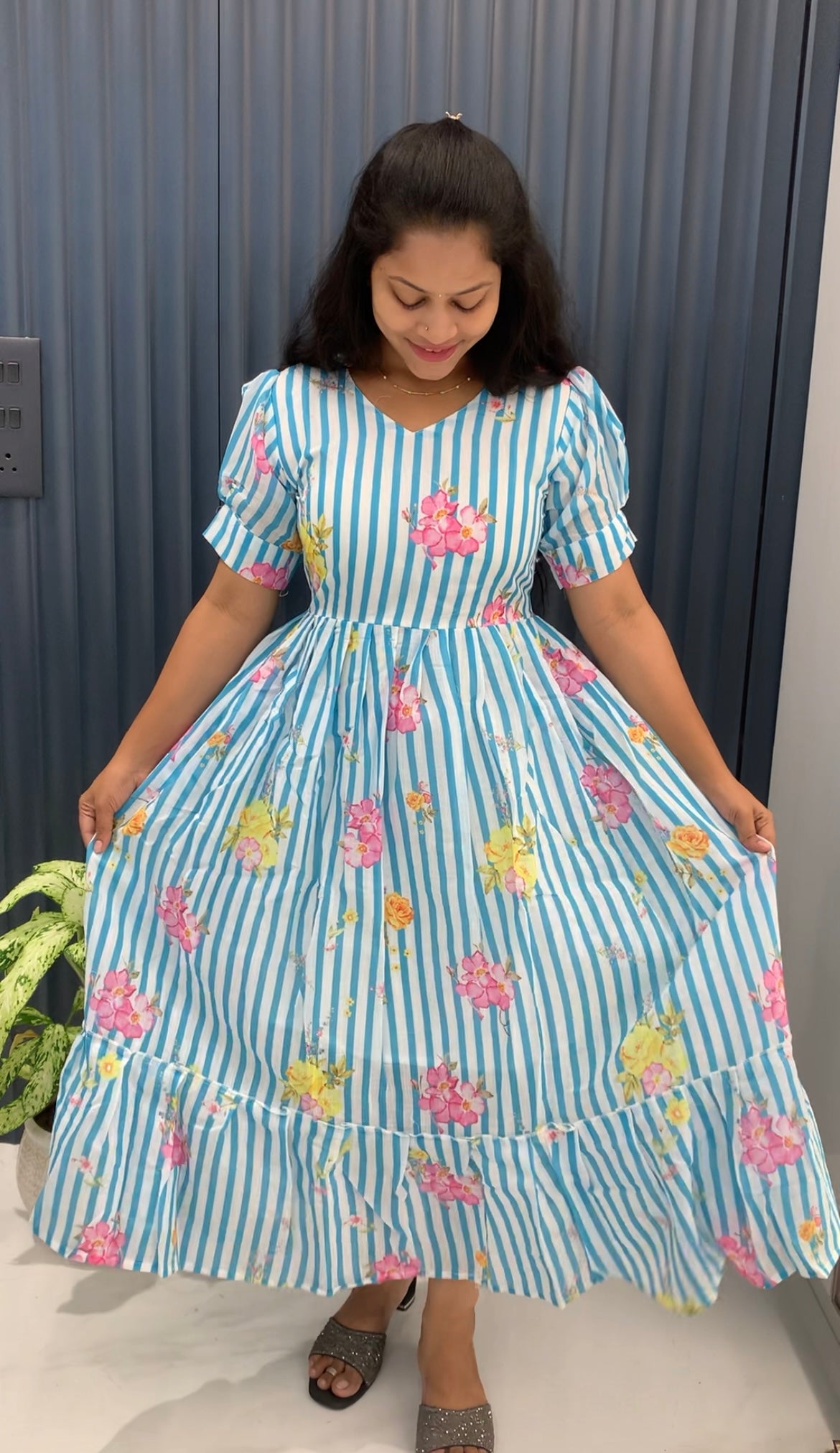 Beautiful lenin cotton frock