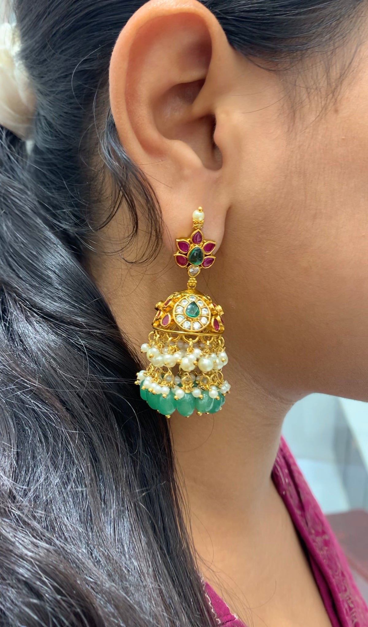 Beautiful jhumkis with pushback