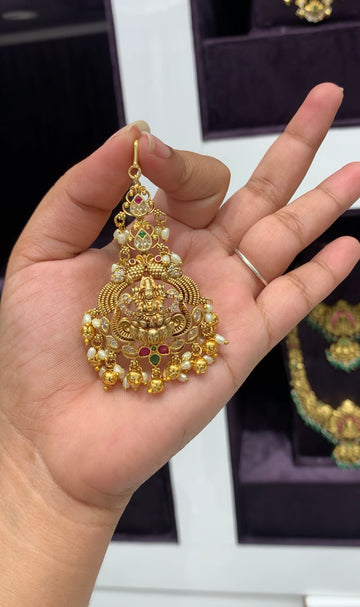 Beautiful Lakshmi devi tikka with gold balls