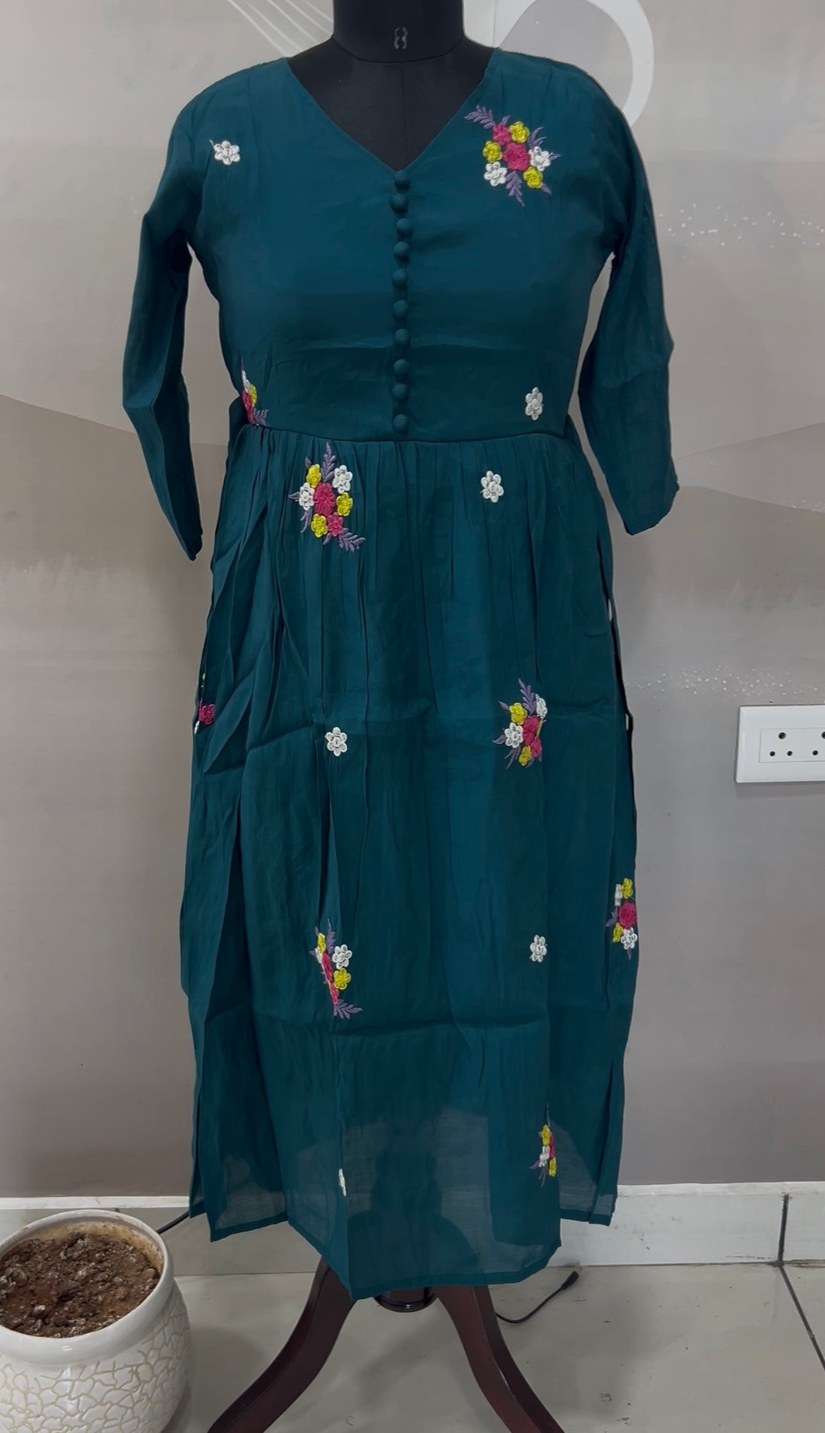 Beautiful mul chenderi frock