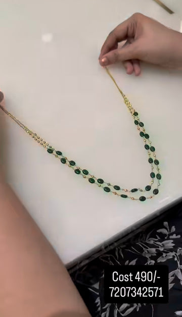 Beautiful handmaking 2 layers beads mala 18 inchs long