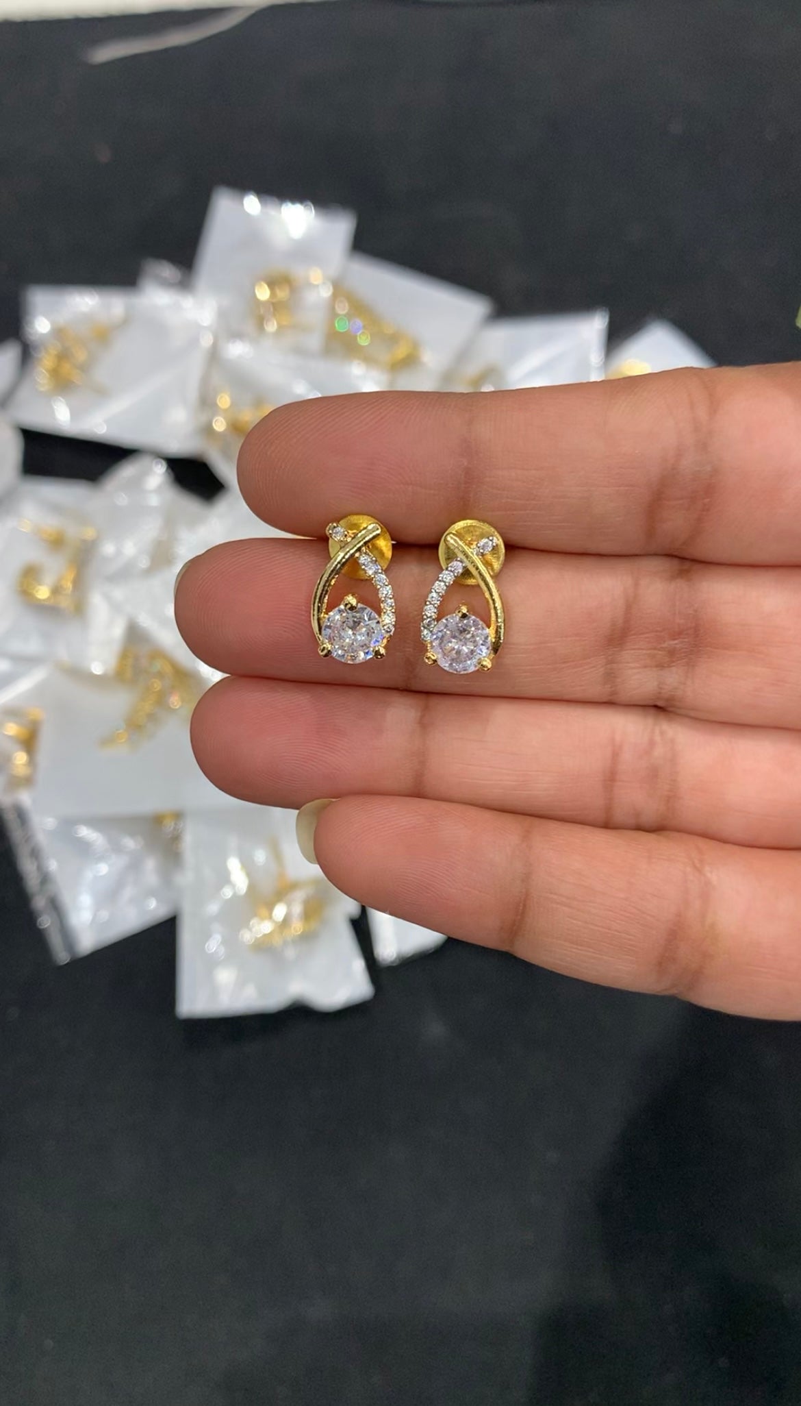 Beautiful Diamond Replica studs with pushback