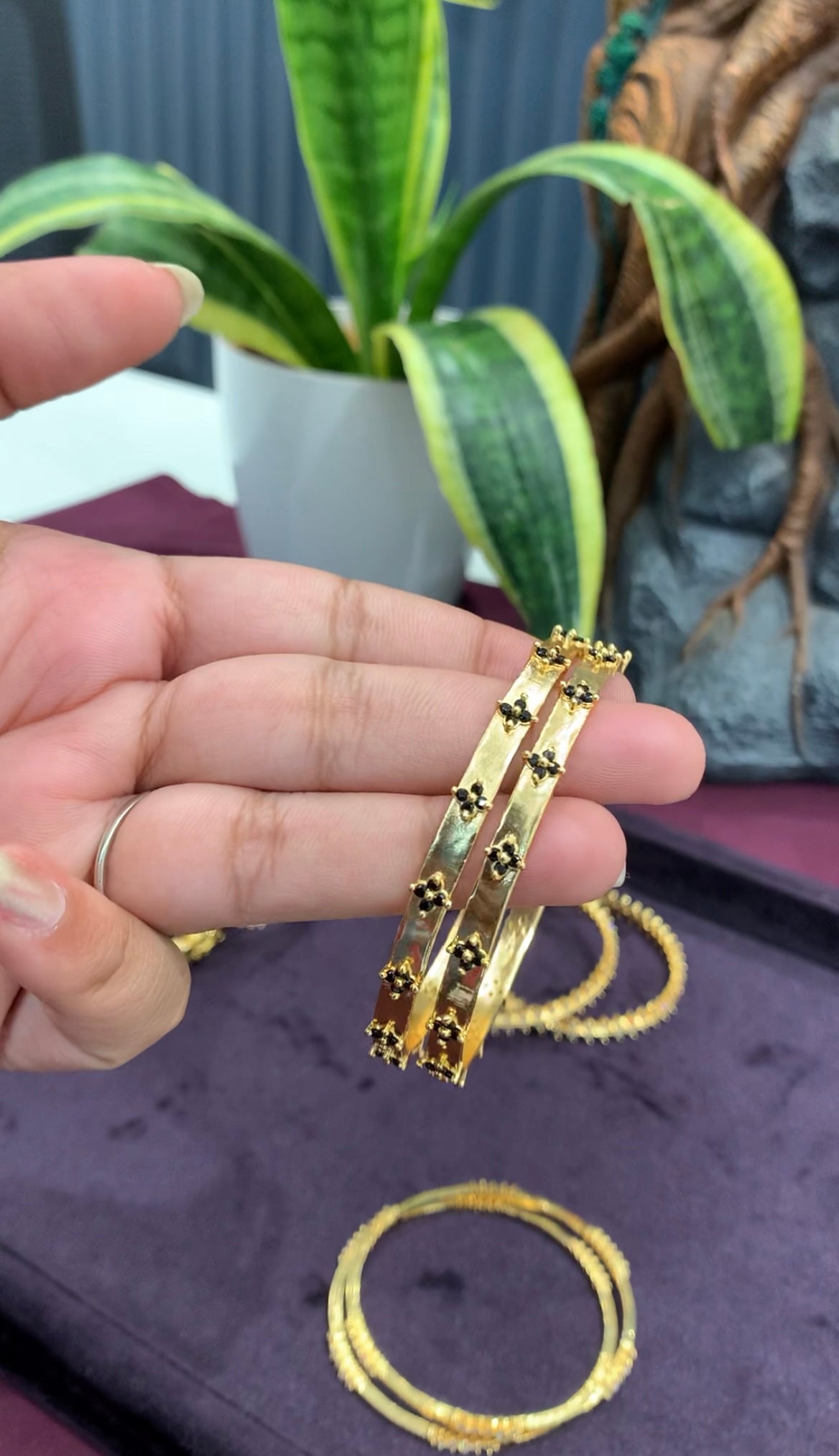 Beautiful black stone bangles
