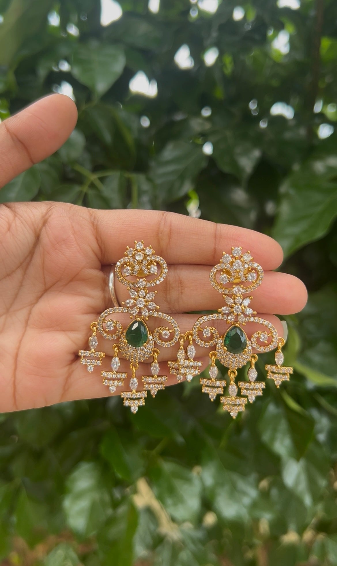 Beautiful CZ stones earrings with pushback