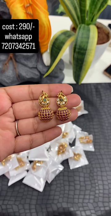 Beautiful pota stone earrings with pushback