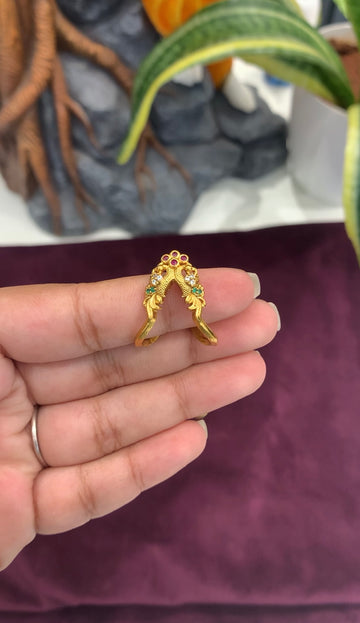 Beautiful peacock design finger ring
