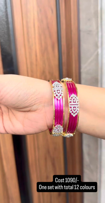 Beautiful GJ polish changeble 2 bangles (set of 12 colors )