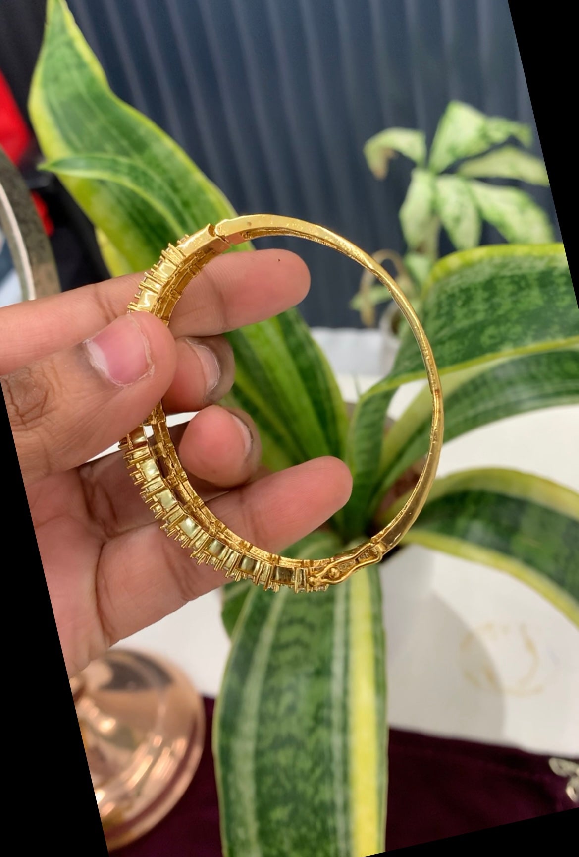 Beautiful white stones openable bracelet