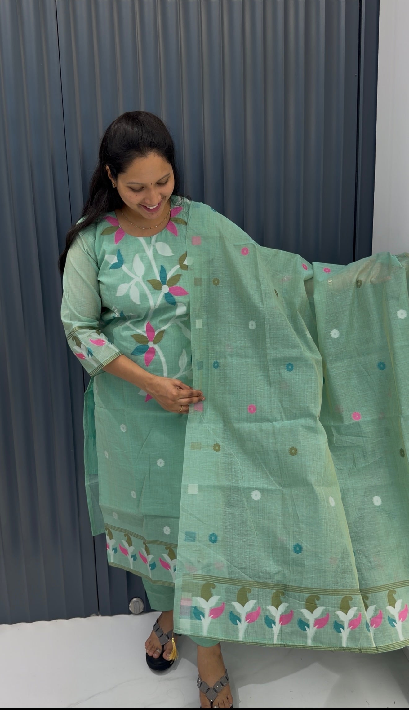 Jamdani cotton 3-piece set