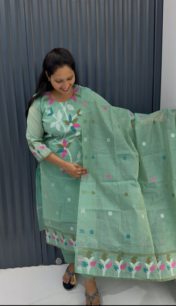 Jamdani cotton 3-piece set