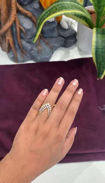 Beautiful GJ polish white stone finger ring