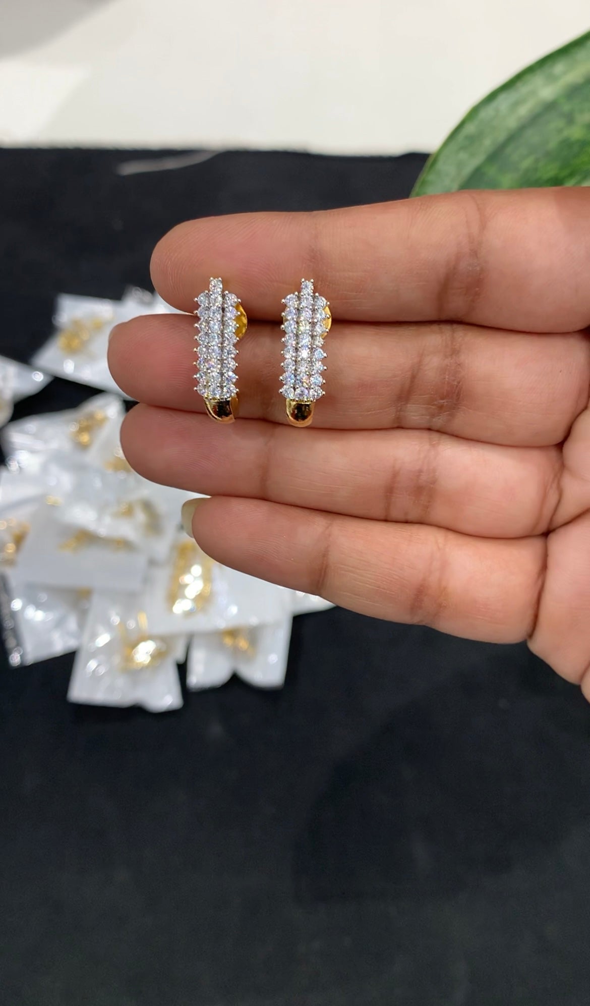 Beautiful Diamond Replica studs with pushback