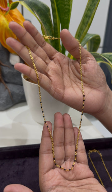 Beautiful simple handmaking chandraharam & blackbeads chain 18 inchs long