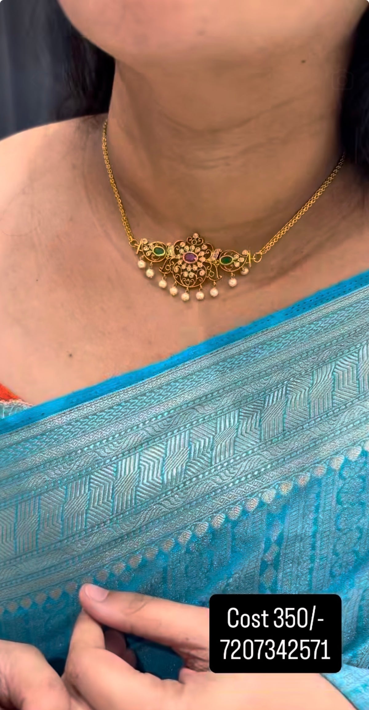 Beautiful multi color stone chocker with pushback earrings