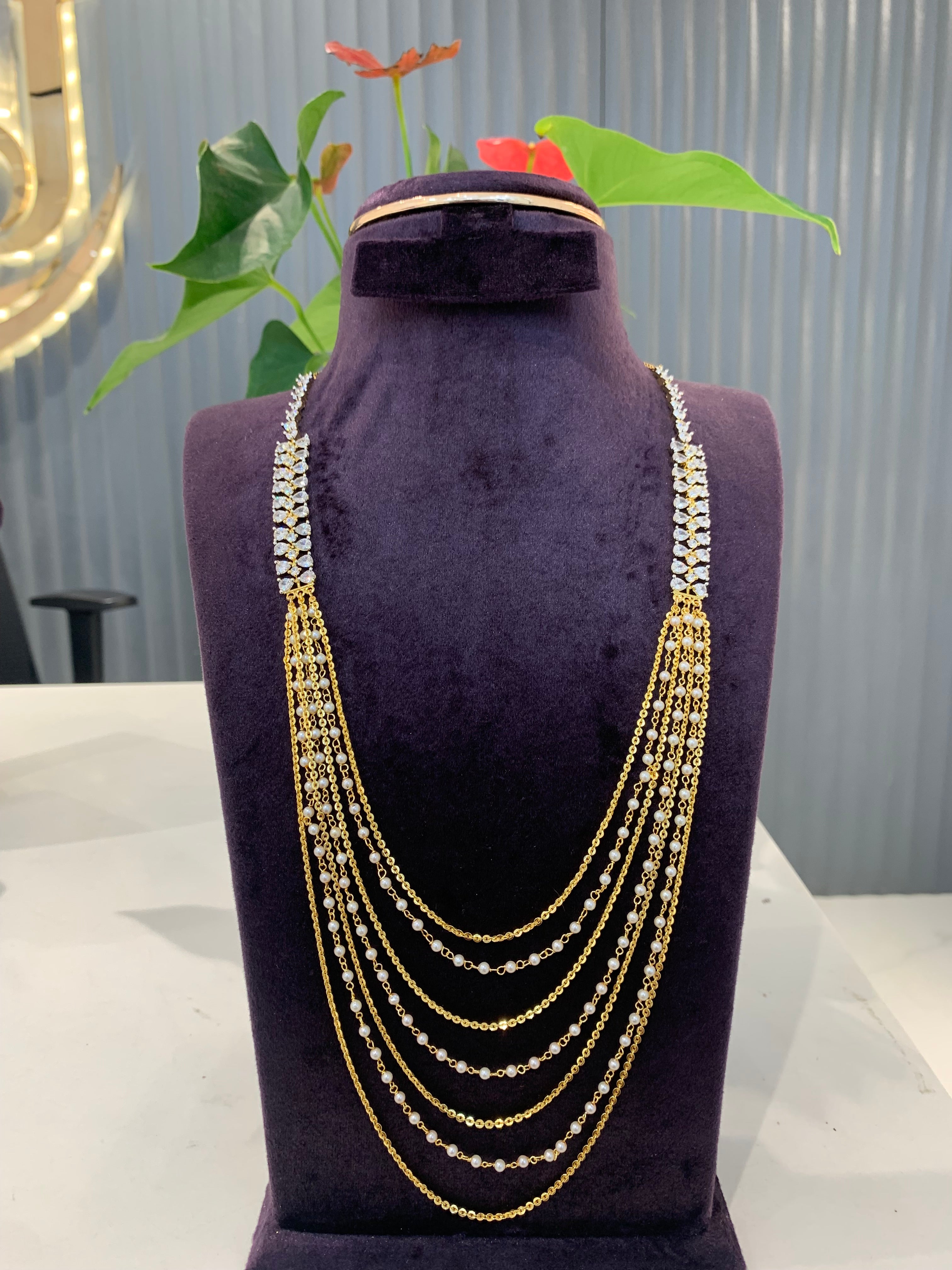 Beautiful customised chandraharam set