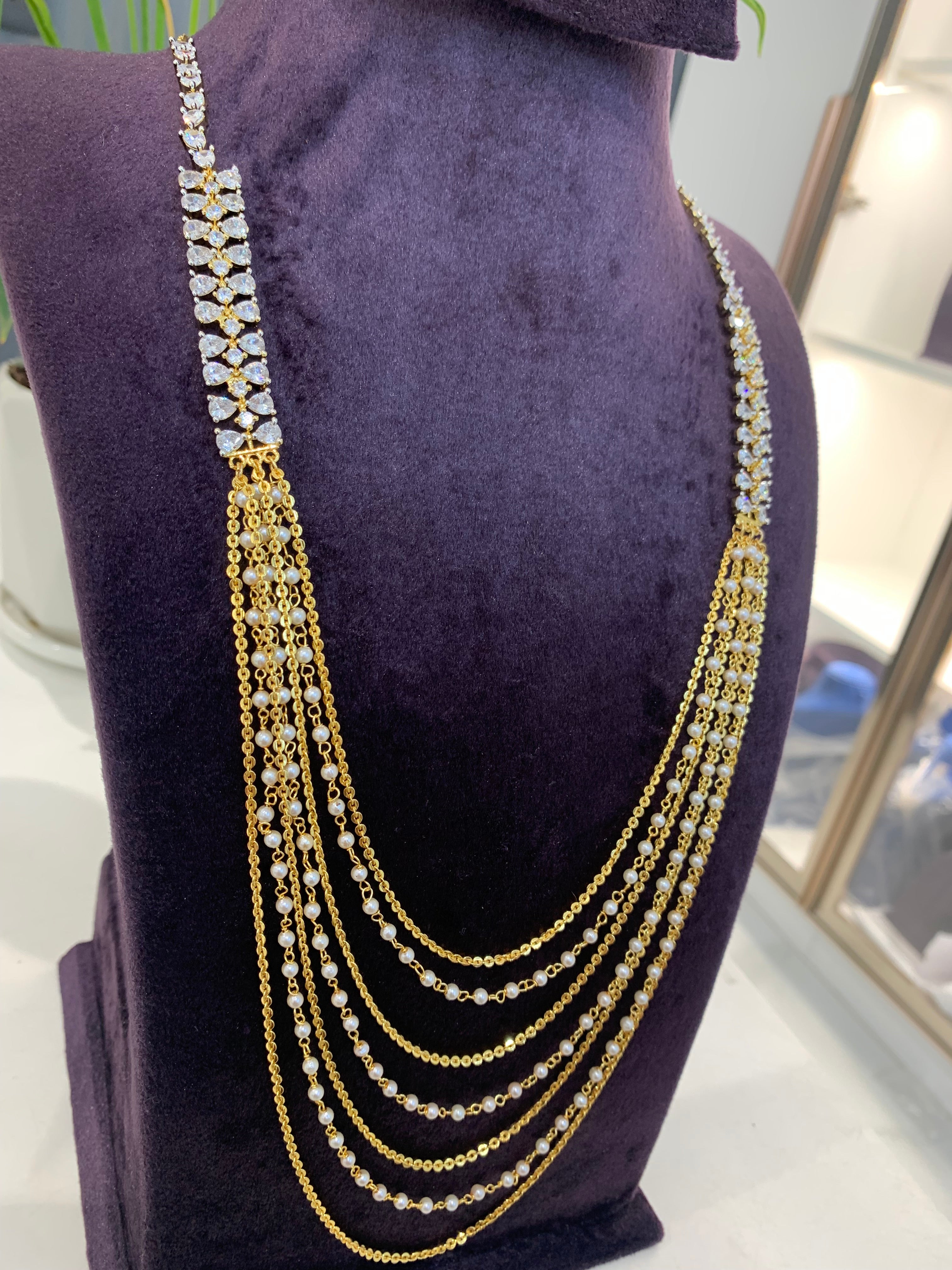 Beautiful customised chandraharam set